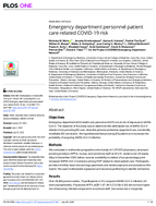 Emergency department personnel patient carerelated COVID19 risk