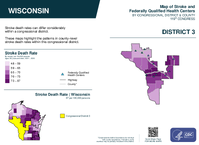 WI Congressional District 03 Stroke and Federally Qualified Health Centers Map 119th Congress