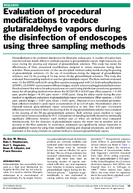 Evaluation of procedural modifications to reduce glutaraldehyde vapors during the disinfection of endoscopes using three sampling methods