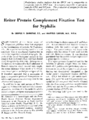 Reiter protein complement fixation test for syphilis