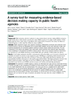 A survey tool for measuring evidencebased decision making capacity in public health agencies