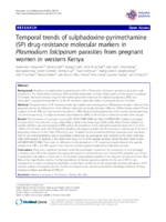 Temporal trends of sulphadoxinepyrimethamine SP drugresistance molecular markers in Plasmodium falciparum parasites from pregnant women in western Kenya