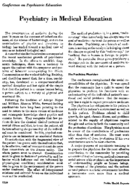 Psychiatry in medical education