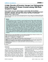 A High Diversity of Eurasian Lineage Low Pathogenicity Avian Influenza A Viruses Circulate among Wild Birds Sampled in Egypt