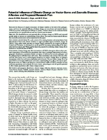 Potential Influence of Climate Change on VectorBorne and Zoonotic Diseases A Review and Proposed Research Plan