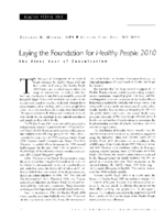 Laying The Foundation For Healthy People 2010 The First Year Of Consultation