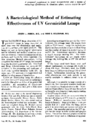 A bacteriological method of estimating effectiveness of UV germicidal lamps