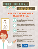 Contact Lens Health Week August 2226 2016 Healthy habits mean healthy