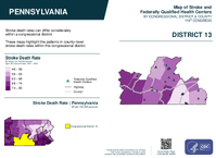 PA Congressional District 13 Stroke and Federally Qualified Health Centers Map 119th Congress