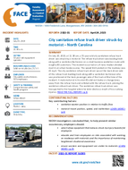 City sanitation refuse truck driver struckby motorist  North Carolina