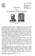 Occupational Infectious Diseases