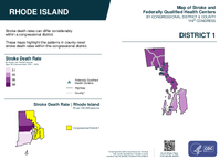 RI Congressional District 01 Stroke and Federally Qualified Health Centers Map 119th Congress