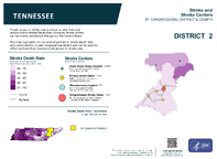 TN Congressional District 02 Stroke and Stroke Centers Map 118th Congress