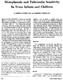 Histoplasmin And Tuberculin Sensitivity In Texas Infants And Children