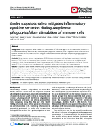 Ixodes scapularis saliva mitigates inflammatory cytokine secretion during Anaplasma phagocytophilum stimulation of immune cells