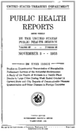 Public Health Reports  v 48 no 44  cover