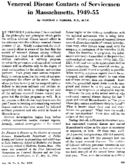 Venereal disease contacts of servicemen in Massachusetts 194955