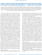 Decline in SARSCoV2 Antibodies After Mild Infection Among Frontline Health Care Personnel in a Multistate Hospital Network  12 States AprilAugust 2020