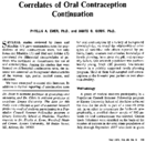 Correlates of oral contraception continuation