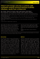 Clinical and virologic outcomes in patients with oseltamivirresistant seasonal influenza A H1N1 infections results from a clinical trial