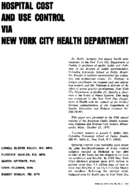 Hospital cost and use control via New York City health department