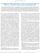 Hospitalization of Adolescents Aged 1217 Years with LaboratoryConfirmed COVID19  COVIDNET 14 States March 1 2020April 24 2021