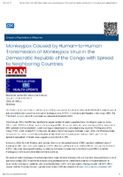 Mpox Caused by HumantoHuman Transmission of Monkeypox Virus in the Democratic Republic of the Congo with Spread to Neighboring Countries August 7 2024 315 PM ET