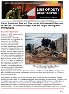 Line of Duty Death Report Career Lieutenant Dies and Five Injured in Structural Collapse of MixedUse Occupancy During Cause and Origin Investigation  Pennsylvania