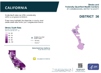 CA Congressional District 36 Stroke and Federally Qualified Health Centers Map 118th Congress