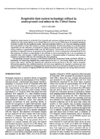 Respirable Dust Control Technology Utilised in Underground Coal Mines in the United States