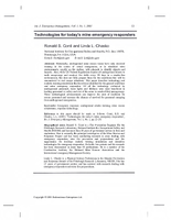 Technologies for Todays Mine Emergency Responders