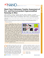 ShortTerm Pulmonary Toxicity Assessment of Pre and PostIncinerated Organomodified Nanoclay in Mice