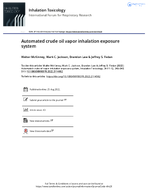 Automated Crude Oil Vapor Inhalation Exposure System