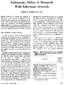 Laboratory safety in research with infectious aerosols