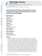 The Premises is the Premise Understanding Off and OnPremises Alcohol Sales Outlets to Improve Environmental Alcohol Prevention Strategies