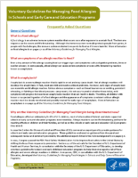 Voluntary guidelines for managing food allergies in schools and early care and education programs  frequently asked questions