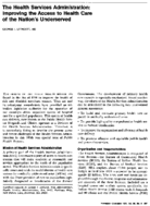 The Health Services Administration improving the access to health care of the nations underserved