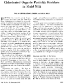 Chlorinated organic pesticide residues in fluid milk