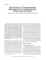 Excretion of Transmissible Spongiform Encephalopathy Infectivity in Urine