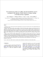 An exploratory study of loading and morphometric factors associated with specific failure modes in fatigue testing of lumbar motion segments