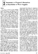 Statements on proposed alternatives to fluoridation of water supplies