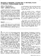 Sensitivity of hospitals Ecoded data in identifying causes of childrens violencerelated injuries