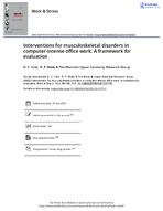 Interventions for Musculoskeletal Disorders in ComputerIntense Office Work A Framework for Evaluation