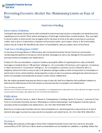 Preventing Excessive Alcohol Use Maintaining Limits on Days of Sale