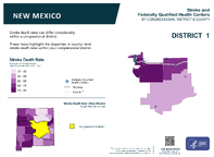 NM Congressional District 01 Stroke and Federally Qualified Health Centers Map 118th Congress
