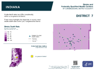 IN Congressional District 07 Stroke and Federally Qualified Health Centers Map 118th Congress