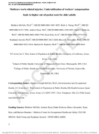 Medicare WorkRelated Injuries Underutilization of Workers Compensation Leads to Higher OutofPocket Costs for Older Adults