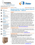 Warehouse Worker Dies When Material Falling Off of Pallet Strikes Him  California