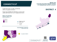 CT Congressional District 04 Stroke and Federally Qualified Health Centers Map 118th Congress