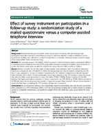 Effect of Survey Instrument on Participation in a FollowUp Study A Randomization Study of a Mailed Questionnaire Versus a ComputerAssisted Telephone Interview